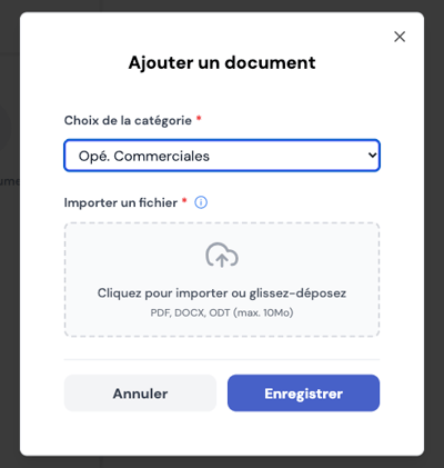 Ajouter un document dans l’espace Coffre-fort