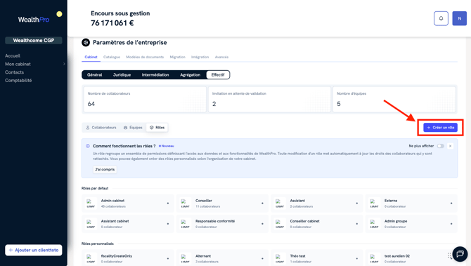 Les rôles personnalisés sur wealthpro