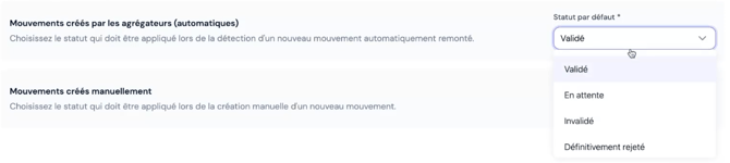 Personnalisation des statuts