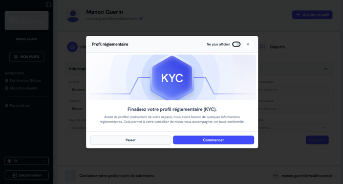 Recueil d’information et onboarding client